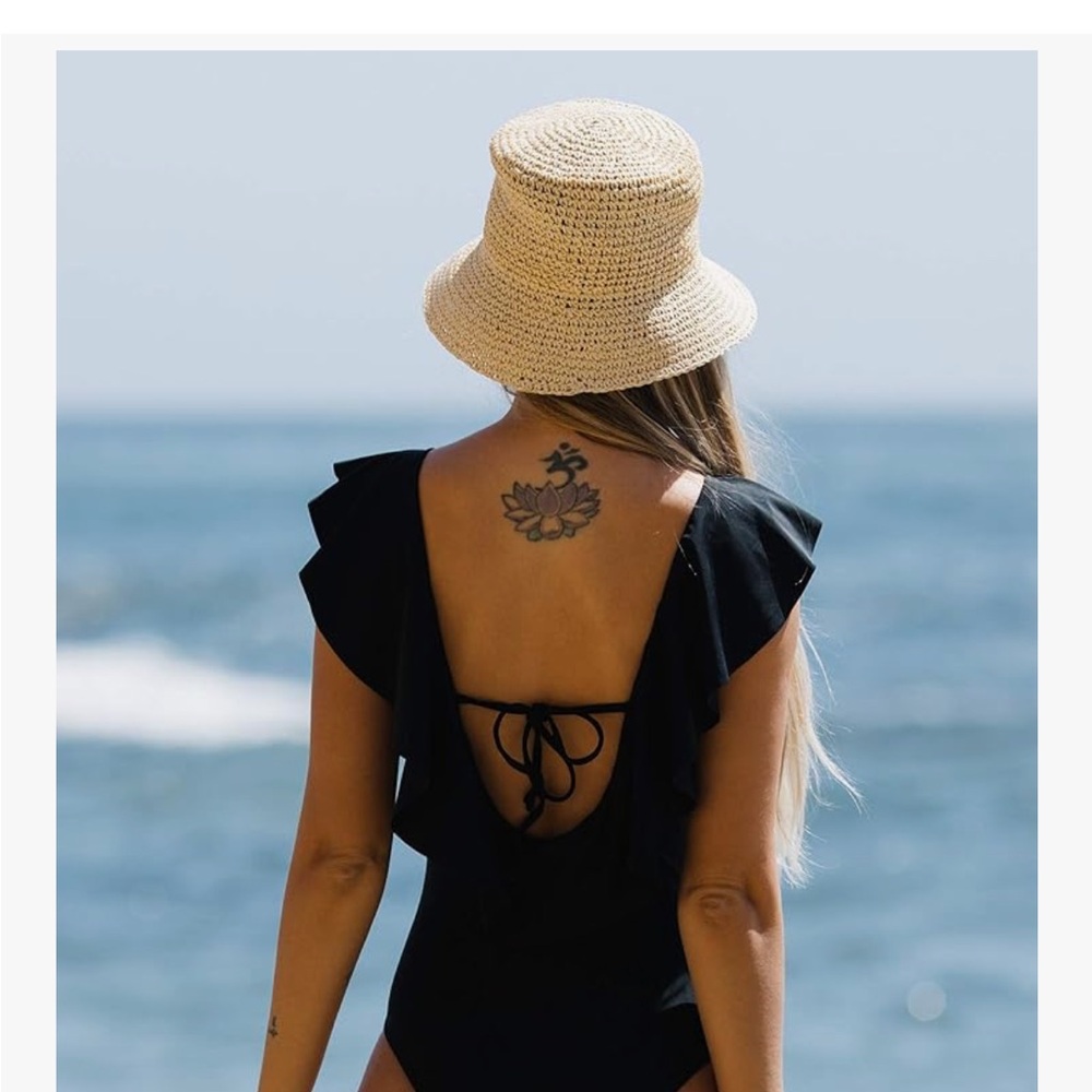 NWT ladies Blue Ruffled One Piece - Picture 6 of 6